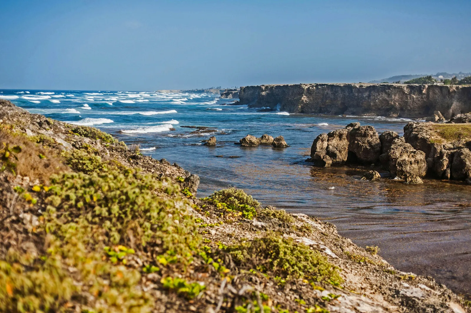 Rocky Atlantic coast in Bridgetown, Barbados